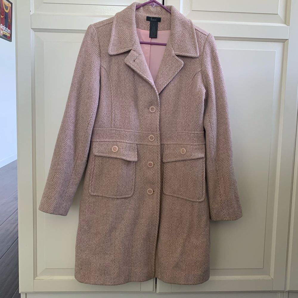Frenchi winter pink tweed coat
